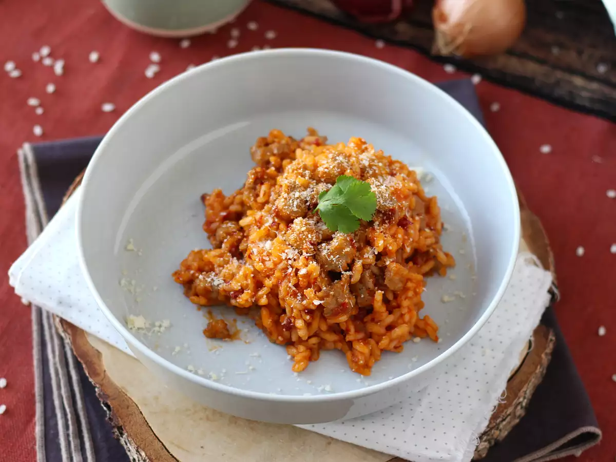 Risotto ’ndujalla ja makkaralla – voimakkaan makuinen alkuruoka - kuva 5