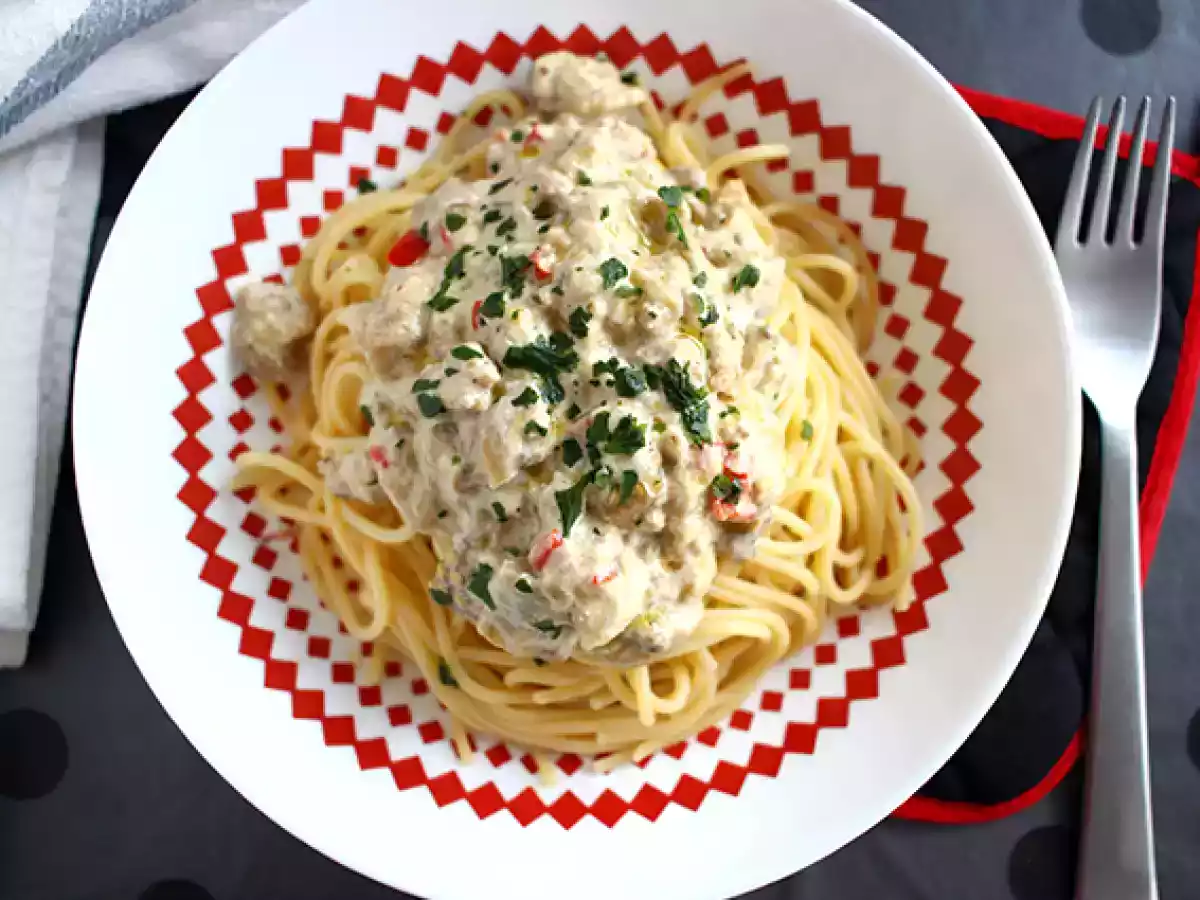 Spagetti munakoisokarbonaralla - kuva 2