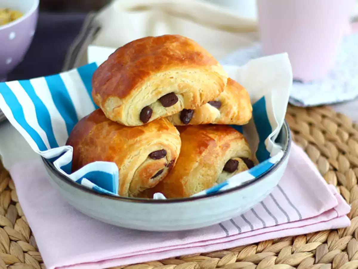 Suklaacroissantit eli pain au chocolat