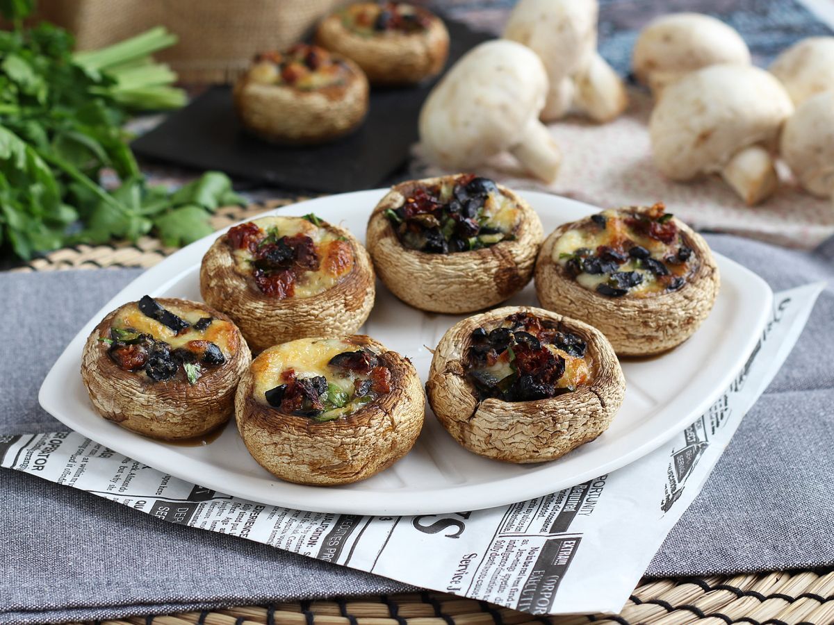 Täytetyt ja paistetut sienet uunissa (loistava idea aperitiiviksi). - kuva 3