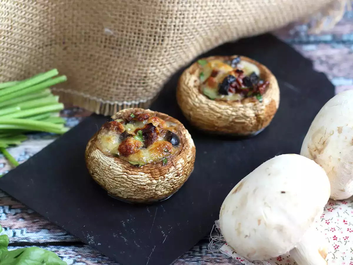 Täytetyt ja paistetut sienet uunissa (loistava idea aperitiiviksi). - kuva 4