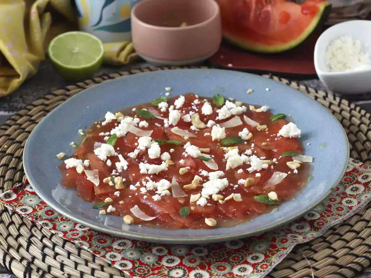 Vesimelon carpaccio – virkistävä kesäinen alkupala
