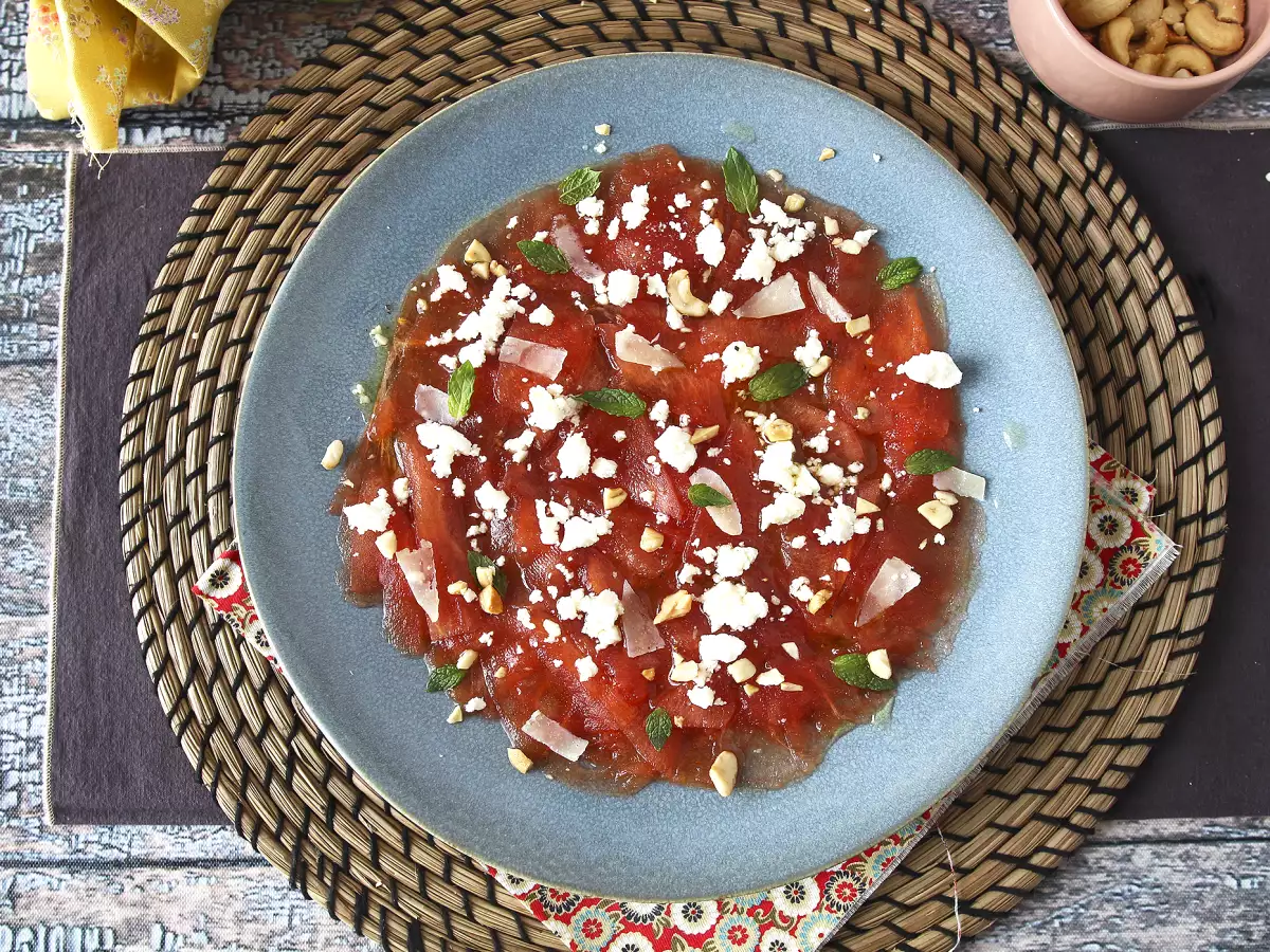 Vesimelon carpaccio – virkistävä kesäinen alkupala - kuva 2