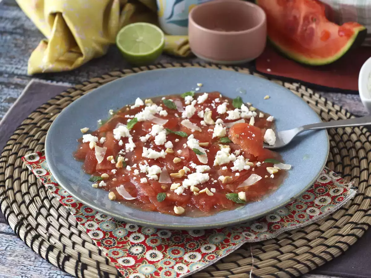Vesimelon carpaccio – virkistävä kesäinen alkupala - kuva 7